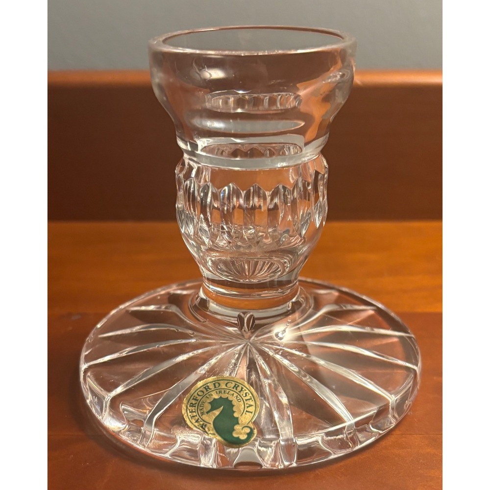 Vintage WATERFORD Crystal Single Replacement Footed 3-1/2" Candle Holder Signed
